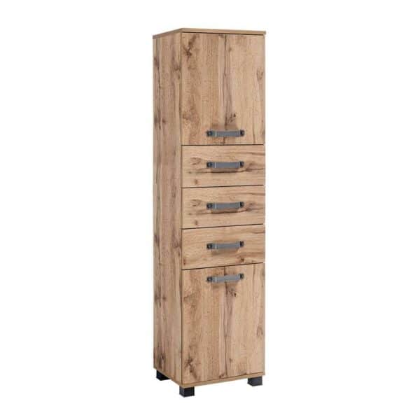 Bad Hochschrank in Wildeichefarben 40 cm breit