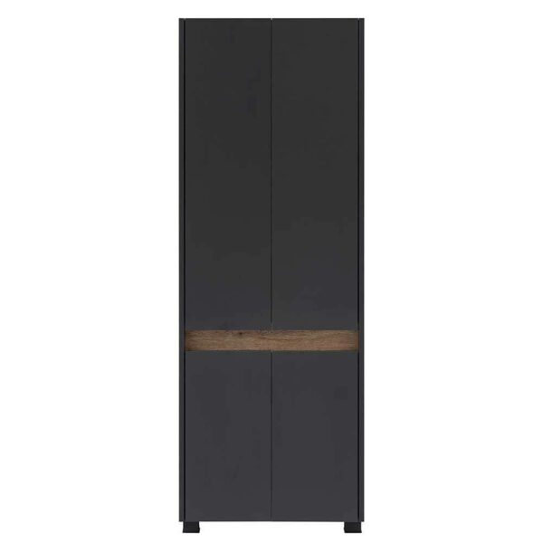 Badezimmer Hochschrank in Anthrazit und Wildeiche Optik 165 cm hoch