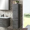 Bad Hochschrank in Dunkelgrau 135 cm hoch