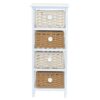 Badregal mit Körben in Weiß - Braun - Creme Landhausstil
